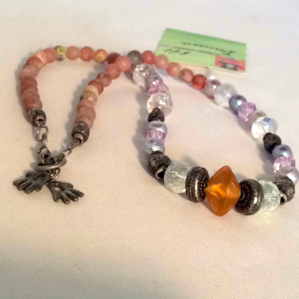 Lisa Benshoof Necklace Rose Quartz & Antique Beads
